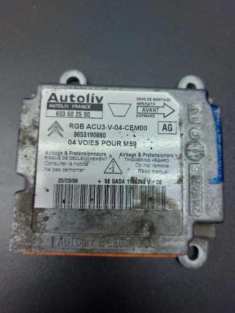 Řídící jednotka airbagu Peugeot Partner Citroen Berlingo II do 2008 9653190880 603602500