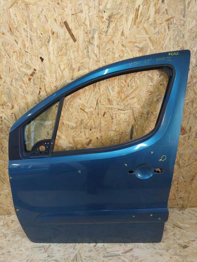 Dveře levé přední Peugeot Partner Citroen Berlingo III od 2008 Modrá KGQ drobné oděrky, drobná koroze / DEMONTOVANÉ MALÉ OKÉNKO