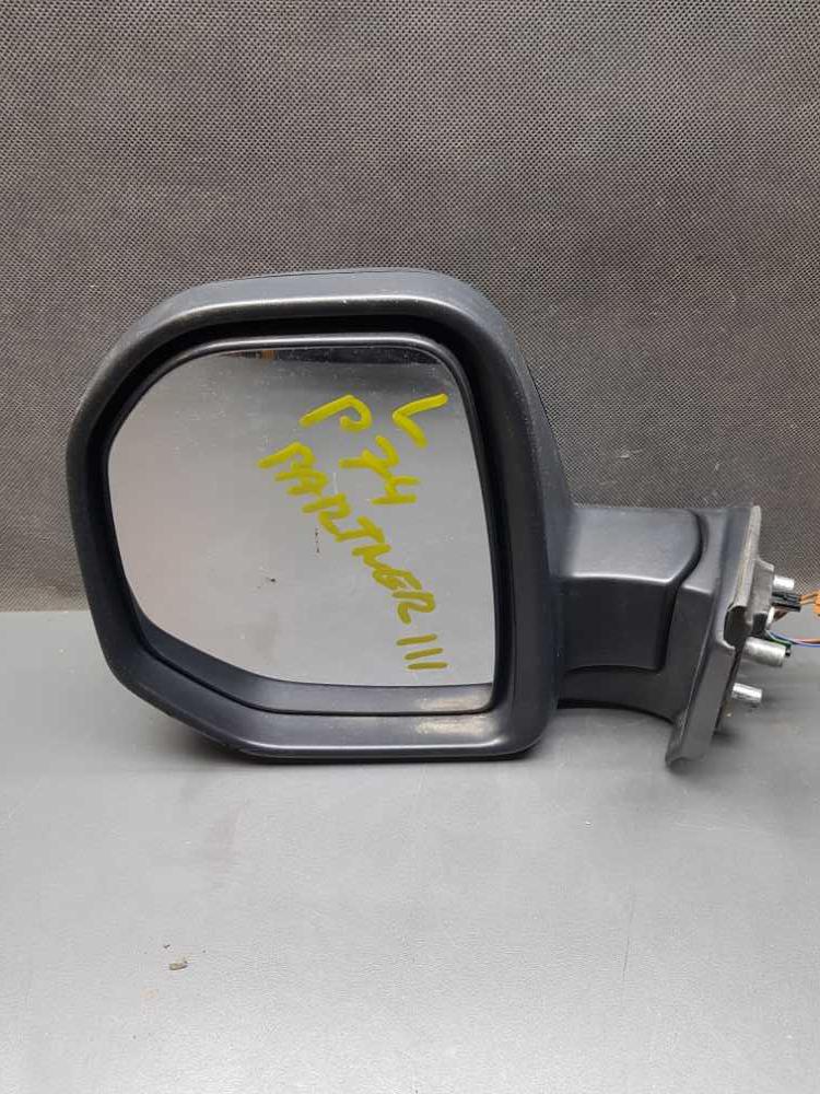 Zrcátko levé Citroen Berlingo Peugeot Partner III od 2008 nelakované prasklý kryt 5 pinů